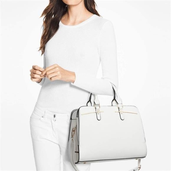 2 Pcs Vegan Leather Women Handbag Wallet Tote Bag Shoulder Bag w/ 3 Compartments - Picture 2 of 5